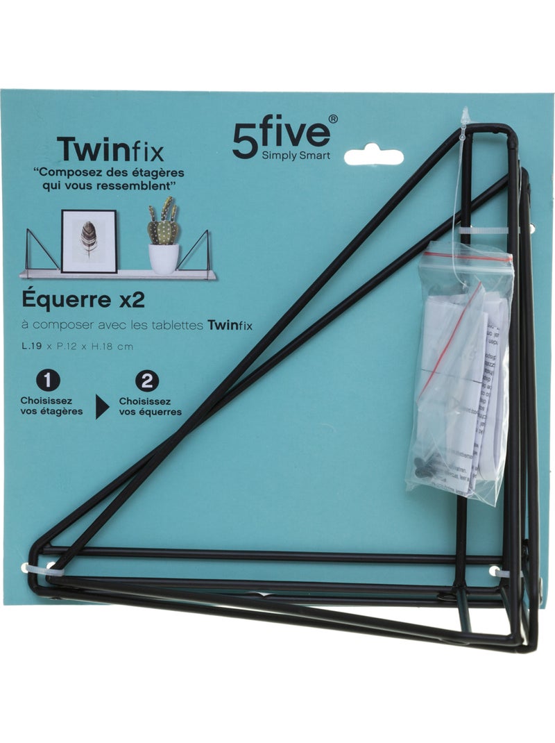 Lot de 2 équerres filaires TWINFIX Noir - Kiabi