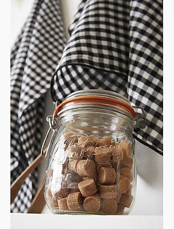 Lot de 2 essuie-mains - gaze de coton tissée teinte - Carreaux vichy - Vickie