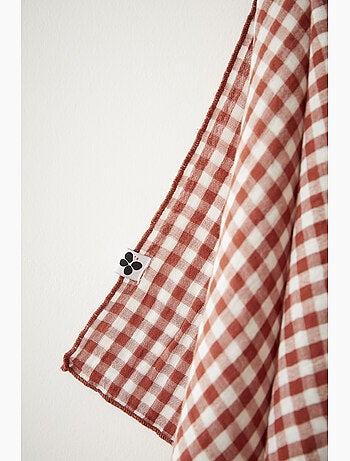 Lot de 2 essuie-mains - gaze de coton tissée teinte - Carreaux vichy - Vickie