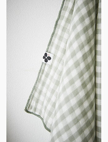 Lot de 2 essuie-mains - gaze de coton tissée teinte - Carreaux vichy - Vickie