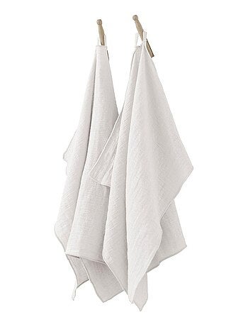 Lot de 2 essuie-mains 50x70 en Gaze de coton