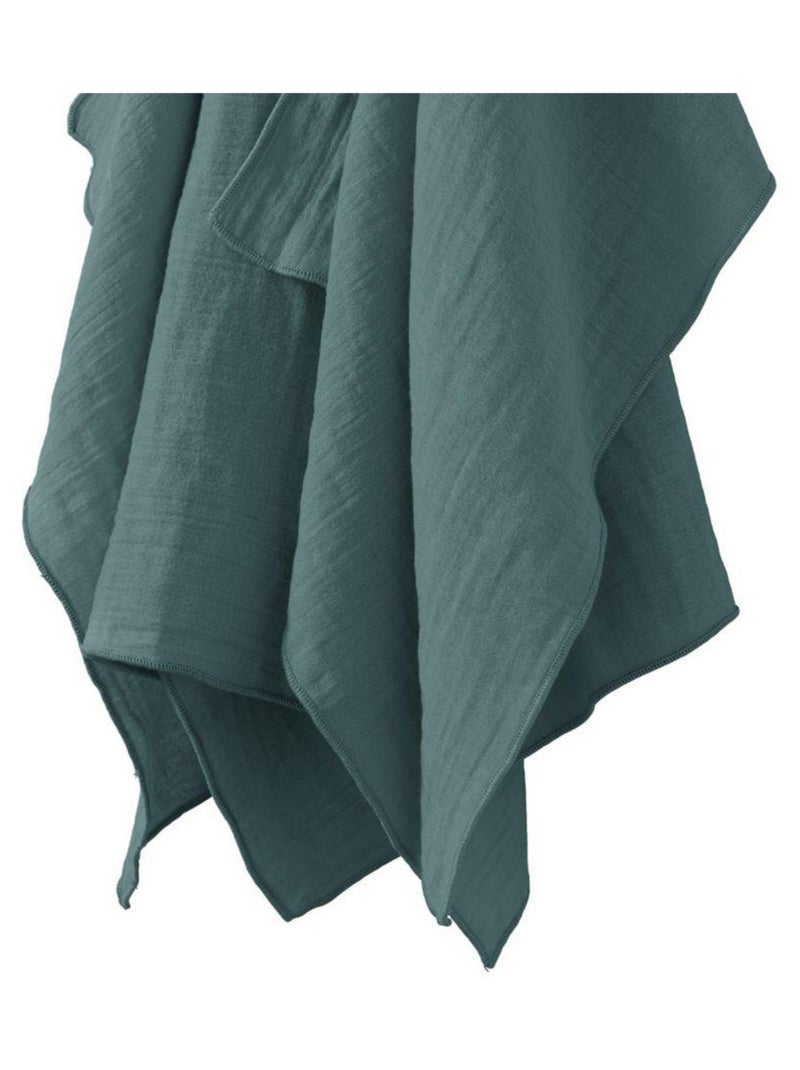 Lot de 2 essuie-mains 50x70 en Gaze de coton Bleu canard - Kiabi