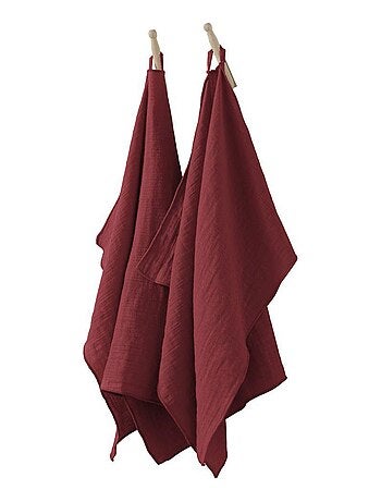 Lot de 2 essuie-mains 50x70 en Gaze de coton