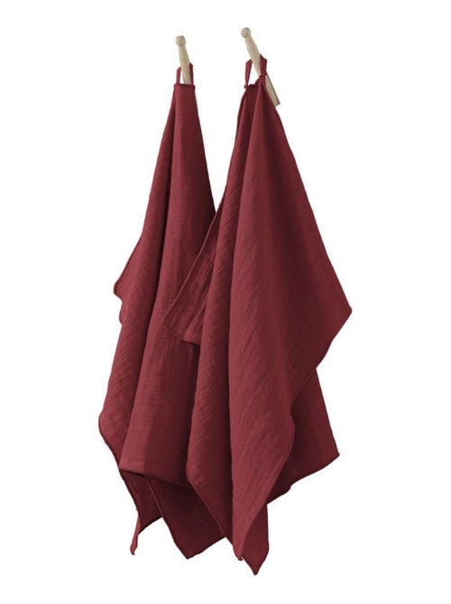 Lot de 2 essuie-mains 50x70 en Gaze de coton - Kiabi