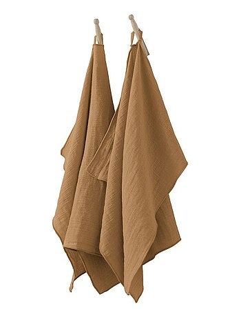 Lot de 2 essuie-mains 50x70 en Gaze de coton