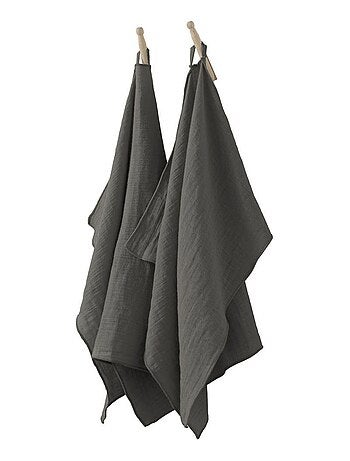 Lot de 2 essuie-mains 50x70 en Gaze de coton