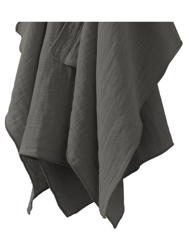 Lot de 2 essuie-mains 50x70 en Gaze de coton gris anthracite - Kiabi