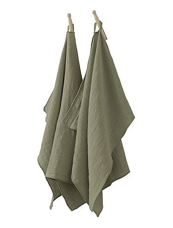 Lot de 2 essuie-mains 50x70 en Gaze de coton