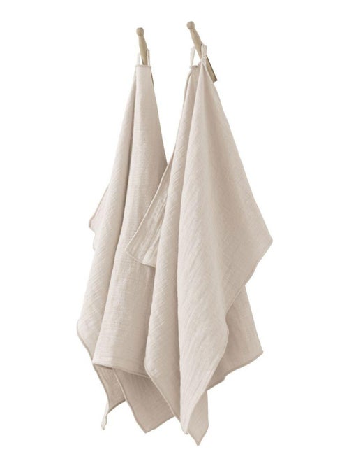 Lot de 2 essuie-mains 50x70 en Gaze de coton - Kiabi
