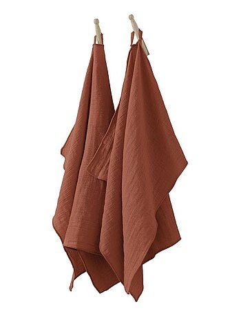 Lot de 2 essuie-mains 50x70 en Gaze de coton