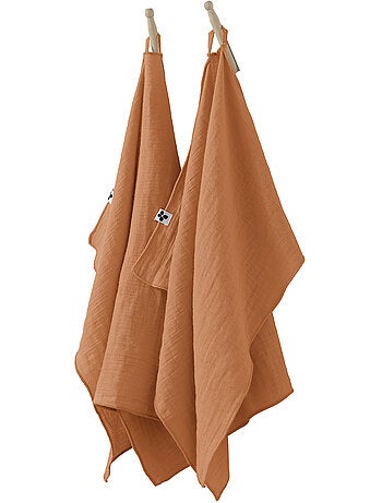 Lot de 2 essuie-mains – double gaze de coton – gaïa
