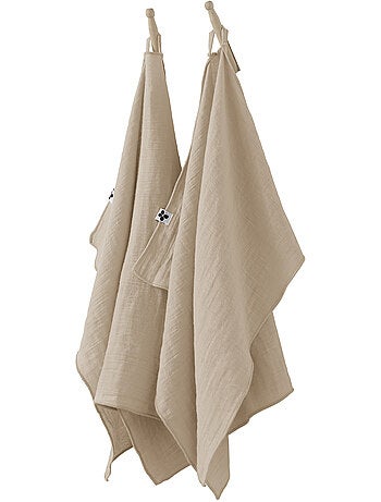 Lot de 2 essuie-mains – double gaze de coton – gaïa