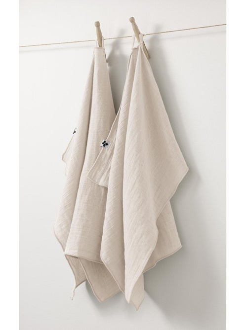 Lot de 2 Essuie-Mains – Double Gaze de Coton – GAÏA - Kiabi