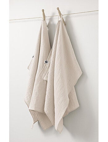 Lot de 2 essuie-mains – double gaze de coton – gaïa