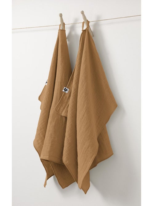 Lot de 2 essuie-mains – double gaze de coton – gaïa - Kiabi
