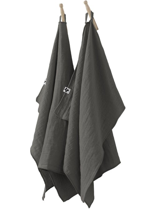 Lot de 2 essuie-mains – double gaze de coton – gaïa - Kiabi