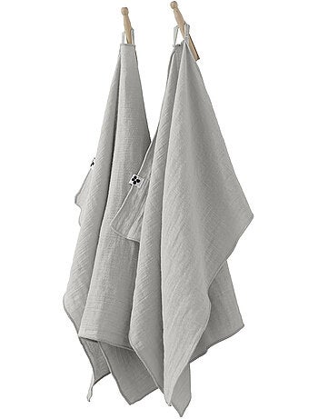 Lot de 2 essuie-mains – double gaze de coton – gaïa