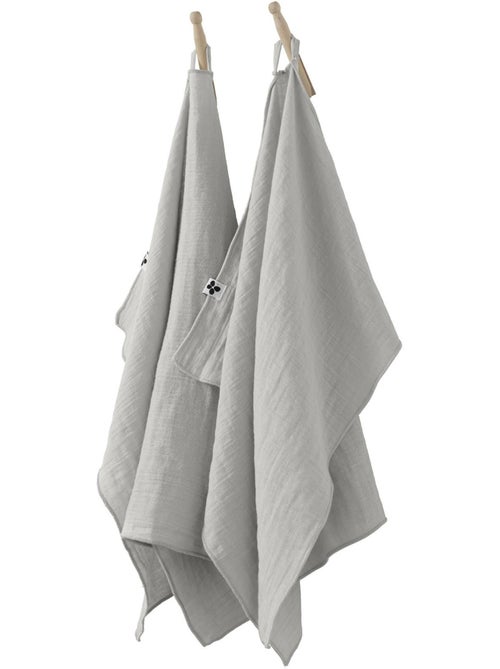 Lot de 2 essuie-mains – double gaze de coton – gaïa - Kiabi