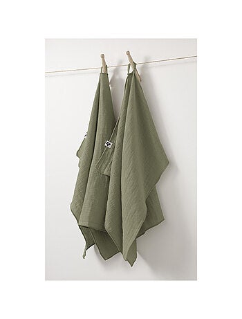 Lot de 2 Essuie-Mains – Double Gaze de Coton – GAÏA