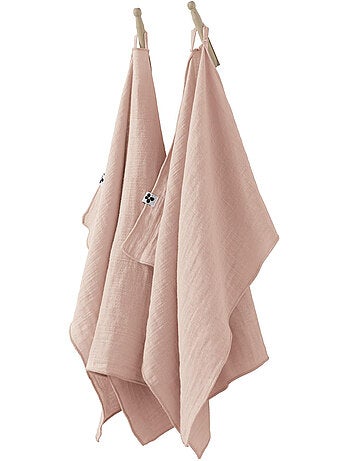 Lot de 2 essuie-mains – double gaze de coton – gaïa