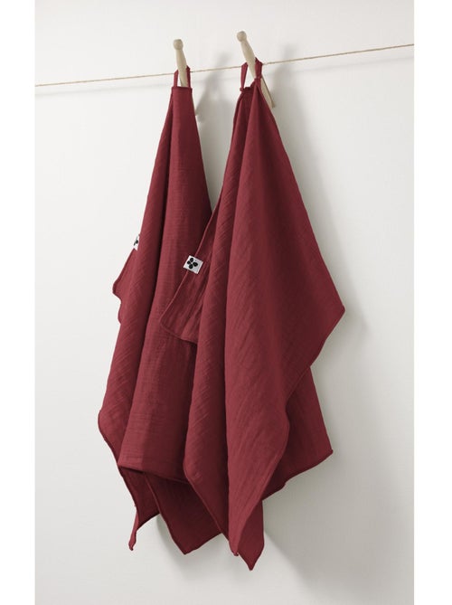Lot de 2 Essuie-Mains – Double Gaze de Coton – GAÏA - Kiabi