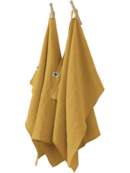 Lot de 2 essuie-mains – double gaze de coton – gaïa - Kiabi