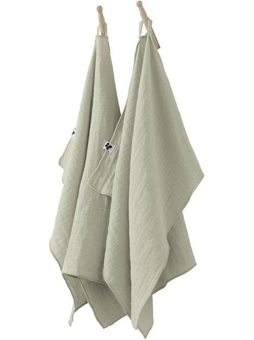 Lot de 2 essuie-mains – double gaze de coton – gaïa - Kiabi