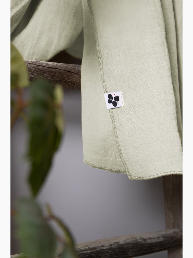 Lot de 2 essuie-mains – double gaze de coton – gaïa Vert d'eau - Kiabi