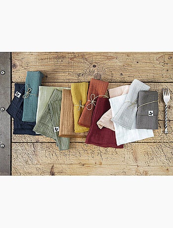 Lot de 2 Essuie-Mains – Double Gaze de Coton – GAÏA