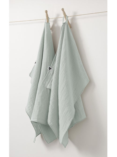 Lot de 2 Essuie-Mains – Double Gaze de Coton – GAÏA - Kiabi
