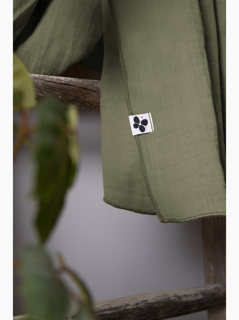 Lot de 2 essuie-mains – double gaze de coton – gaïa Vert romarin - Kiabi