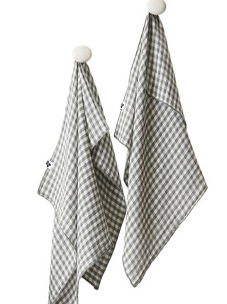 Lot de 2 essuie-mains en gaze de coton Vickie vichy