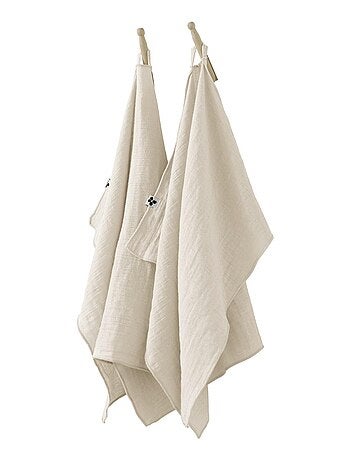 Lot de 2 essuie-mains Gaze de coton Collection Gaia