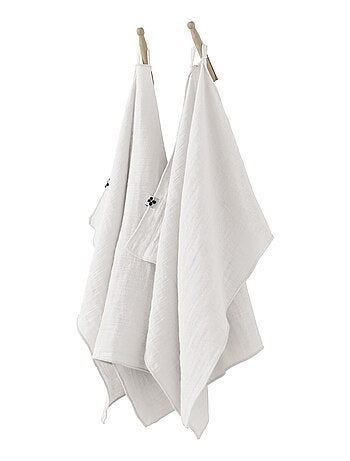Lot de 2 essuie-mains Gaze de coton Collection Gaia