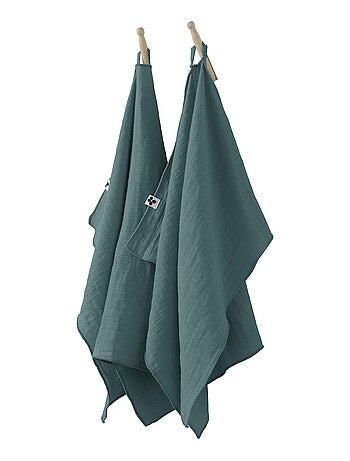 Lot de 2 essuie-mains Gaze de coton Collection Gaia
