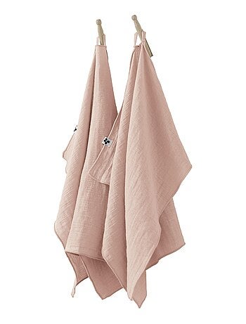 Lot de 2 essuie-mains Gaze de coton Collection Gaia