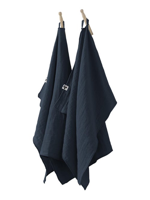 Lot de 2 essuie-mains Gaze de coton Collection Gaia - Kiabi
