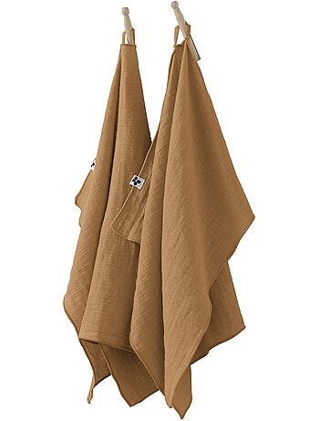 Lot de 2 essuie-mains Gaze de coton Collection Gaia