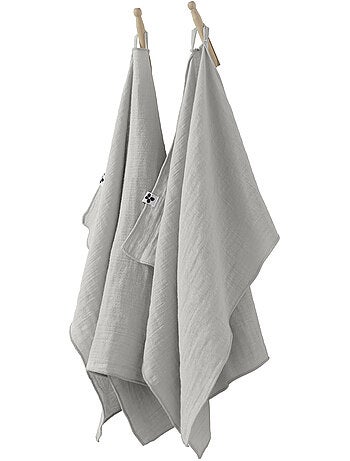 Lot de 2 essuie-mains Gaze de coton Collection Gaia
