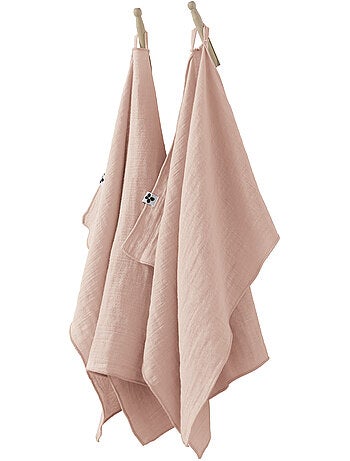 Lot de 2 essuie-mains Gaze de coton 50 x 70 cm bleu marine