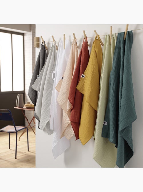 Lot de 2 essuie-mains Gaze de coton Collection Gaia - Kiabi