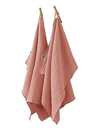 Lot de 2 essuie-mains Gaze de coton Collection Gaia