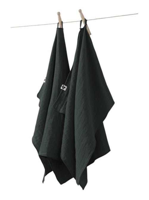 Lot de 2 essuie-mains Gaze de coton Collection Gaia - Kiabi
