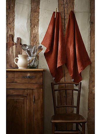 Lot de 2 essuie vaisselle - Lin lavé français - Soline