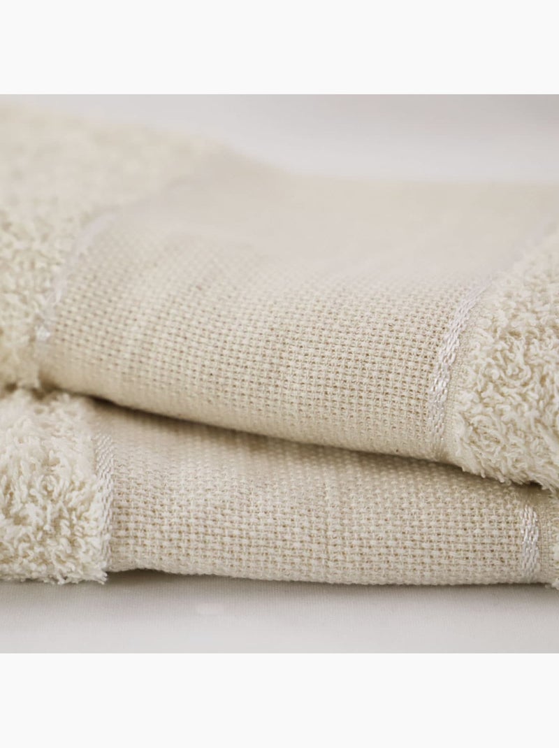 Lot de 2 essuies mains coton éponge 400gr PANAMA Blanc - Kiabi