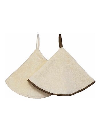 Lot de 2 essuies mains rond éponge 480gr DÉCO