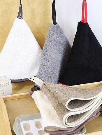 Lot de 2 essuies mains rond éponge 480gr DÉCO