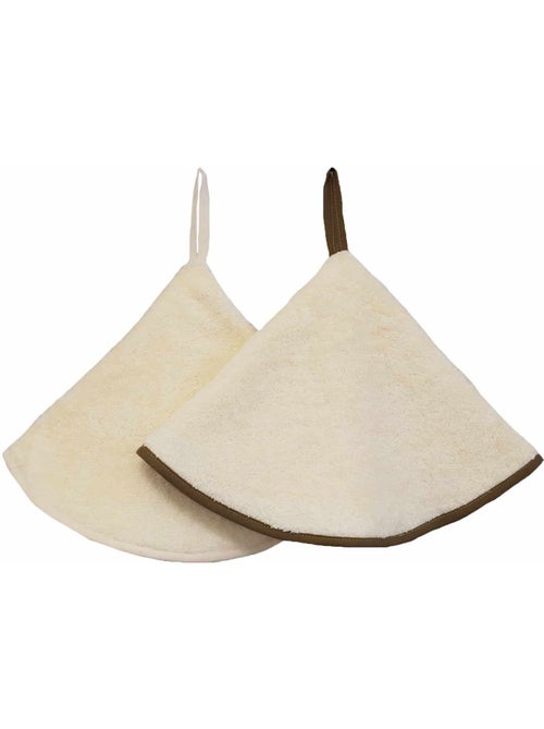 Lot de 2 essuies mains rond  éponge 480gr DÉCO - Kiabi