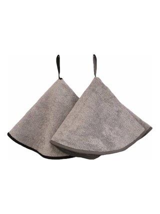 Lot de 2 essuies mains rond  éponge 480gr DÉCO