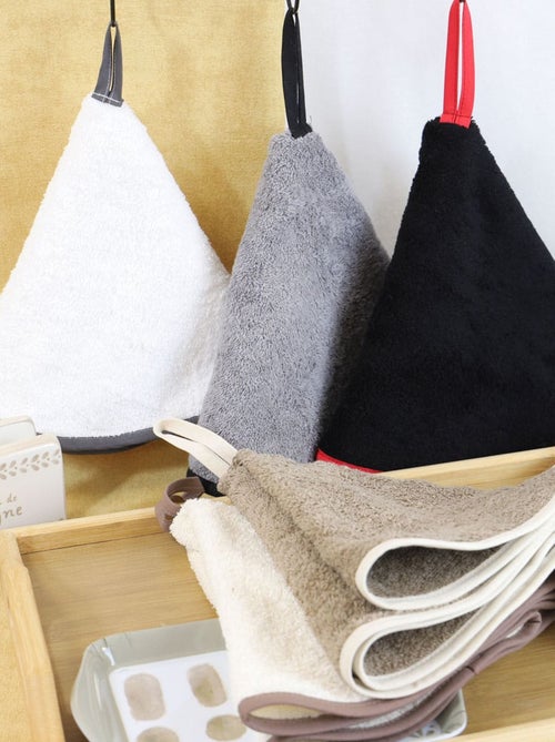 Lot de 2 essuies mains rond  éponge 480gr DÉCO - Kiabi